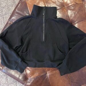 Lululemon Scuba Oversized Funnel-Neck Black Cropped Half Zip - Size XS/S